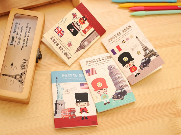 4pk Royal Guards Paris Eiffel Tower Pisa Liberty Statue Mini Notebooks Memo Pads