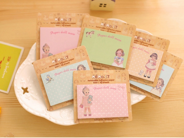 5pk Vintage Style Retro Girls Cute Sticky Notes Pad Memo Index Tab Page Markers