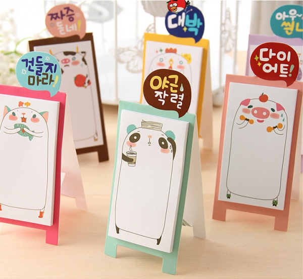 Novelty Japanese Style Cute Animal Sticky Notes Sticker Marker Memo Notepad