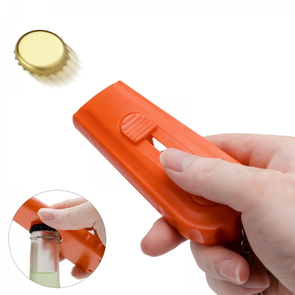 Cap Zappa Portable Flying Cap Launcher Beer Bottle Opener With Keyring