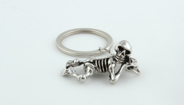 Skeleton Skull Silver Keyrings Novelty Metal Key Chains For Men And Boys