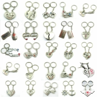 Couple Keyrings Lovers Puzzle Keyring Silver Metal Key Chains