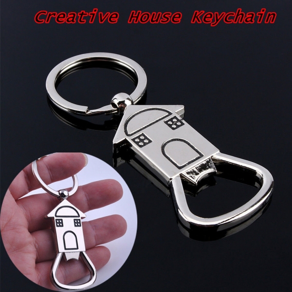 House Shaped Bottle Opener With Keyring