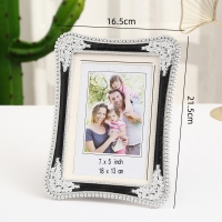 Style 67 Rose Flowers Black Silver 7x5 Photo Frame