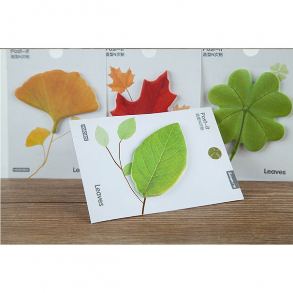 Leaves Shape Cute Sticky Notes Novelty Sticky Note Pad Bookmark Memo Index Tab Page Markers