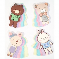Cute Bears Rabbits Animals Coloured Notebooks Small Notepads Blank Paper Notes Pad Pocket Memo Pads