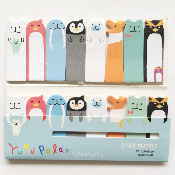 Penguin Polar Bear Animals Cute Mini Sticky Notes Memo Index Tab Page Markers
