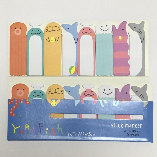 Ocean Animals 120 Sheets Mini Cute Novelty Sticky Notes Pad Bookmark Memo Index Tab Page Markers