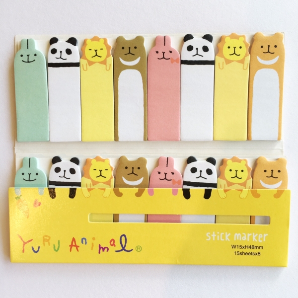 Zoo Animals 120 Sheets Mini Cute Novelty Sticky Notes Pad Bookmark Memo Index Tab Page Markers