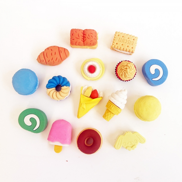 4-24pc Cakes Biscuits Dessert 3D Puzzle Erasers Novelty Rubbers Gift Bag Fillers