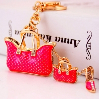 Handbag Shaped Shoes Crystal Diamante Rhinestone Bag Charms Handbag Keyrings Pendant Key Chain