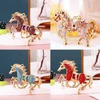 Silver Horse Animals Shaped Crystal Diamante Bag Charms Handbag Keyrings Pendant