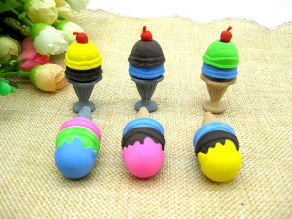 Luxury Ice Cream Sundae Puzzle Erasers Fun Kids Rubbers Party Gift Bag Fillers