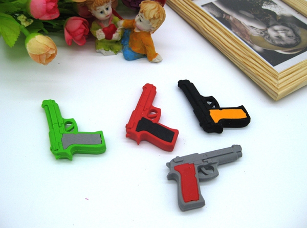 Cool Pistol Shaped Rubber Erasers Novelty Fun Kids Party Gift Bag Fillers Christmas Stockings