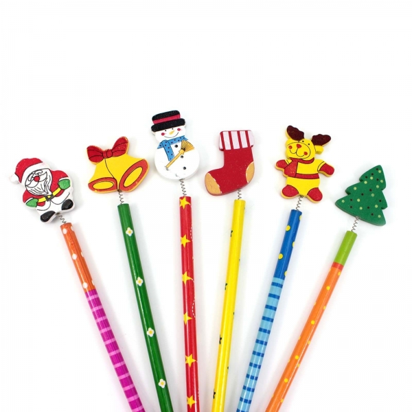 Christmas Pencils Party Bag Fillers Teacher Xmas Stationery Gift Stocking Filler