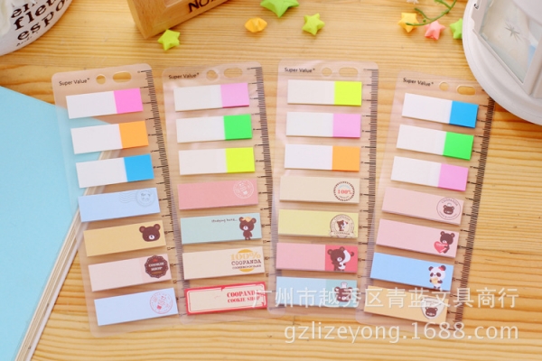 Cute Bears Lovely Girls Mini Sticky Notes With Ruler Sticky Note Pad Party Gift Bag Fillers