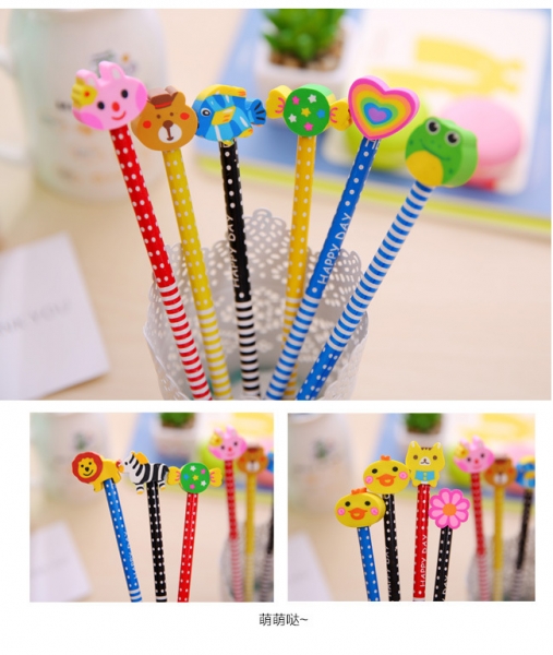 Cute Animals Pencils With Rubber Erasers School Supply Party Gift Bag Fillers