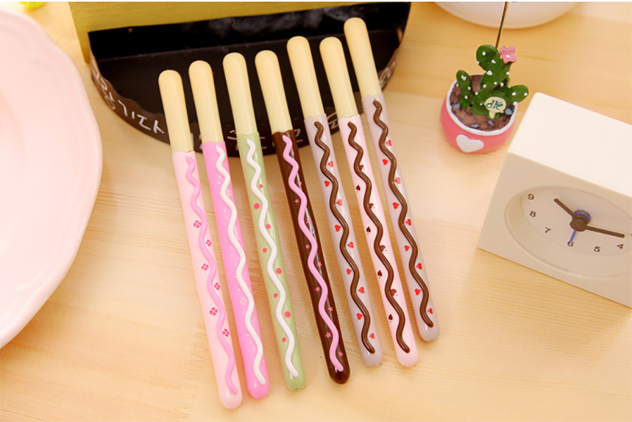Chocolate Biscuit Stick Novelty Ballpoint Gel Pens Cute Party Gift Bag Fillers 