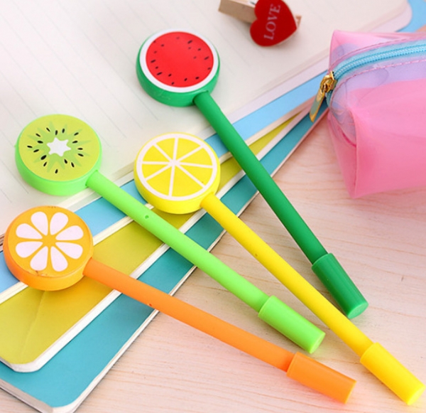 Fruit Lollipop Novelty Ballpoint Gel Pens Cute Funky School Supply Party Gift Bag Fillers