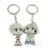 Teenage Young Boy Girl Silver Metal Couple Keyrings Lovers Puzzle Key Chains Set