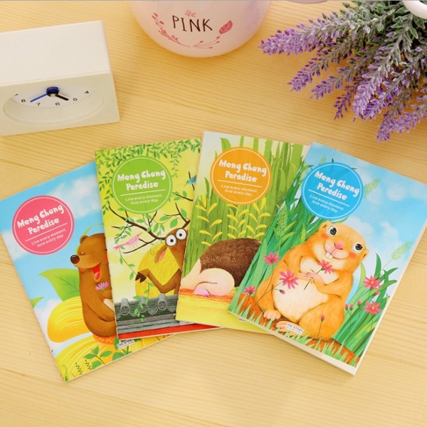 Cute Woodland Animals Mini Notebooks Small Notepads Pocket Memo Pads Blank Page