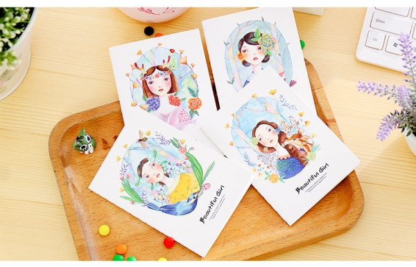 Lovely Girl Flowers Birds Mini Cute Notebooks Small Notepads Pocket Memo Pads Blank Page