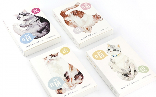 Cute Kitten Cat Watermarked Notebooks Note Books Small Notepads Blank Page Notes Pad Pocket Memo Pad