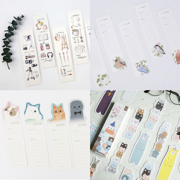 30pc Cats Birds Animals Modern Retro Style Cute Paper Bookmarks Book Markers