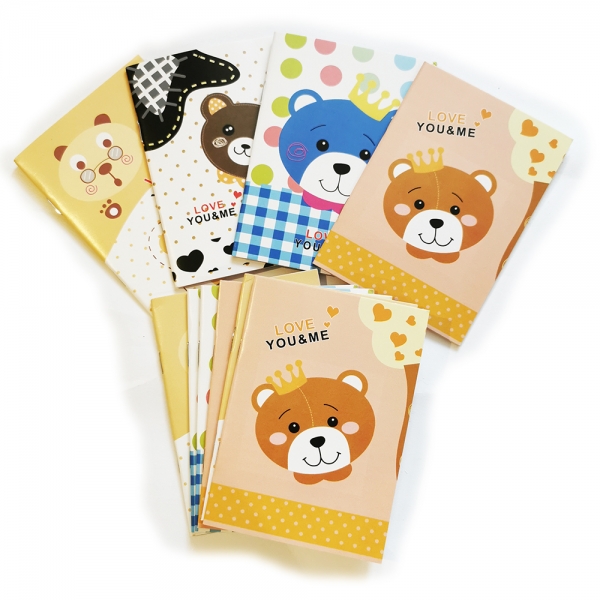 Cute Bears Mini Notebooks Small Notepads Blank Page Notes Pad Pocket Memo Pads