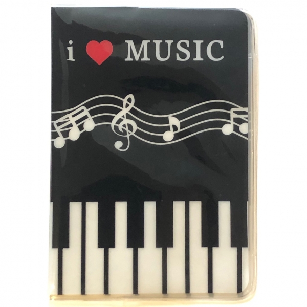 Love Music Piano Keyboard Music Notes Cute Passport Cover Travel ID Holder Wallet Protector Case