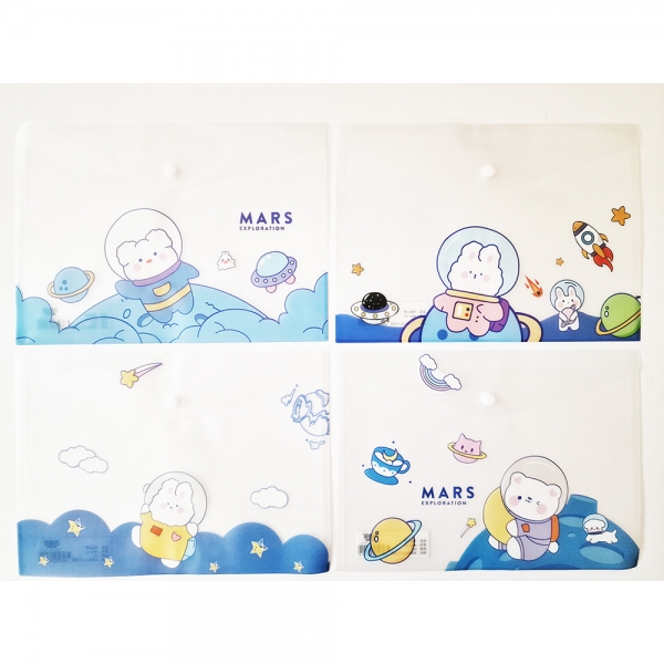 Bears Rabbits Animals Astronaut Fashion A4 Plastic Document Wallets File Folders