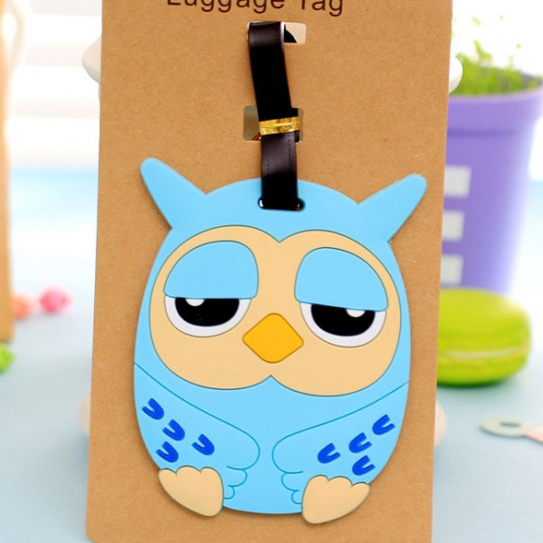 Blue Owl Luggage Tag