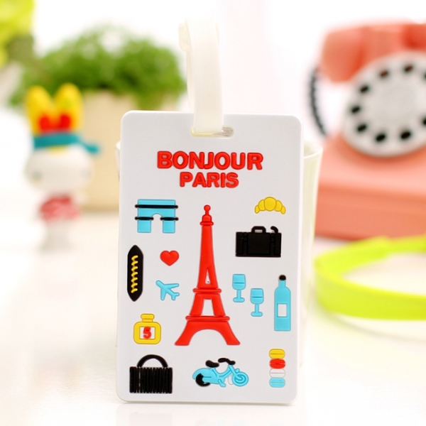 Holiday In Paris Eiffel Tower Fashion Luggage Tags Cute Suitcase Labels Travel Bag Identity ID