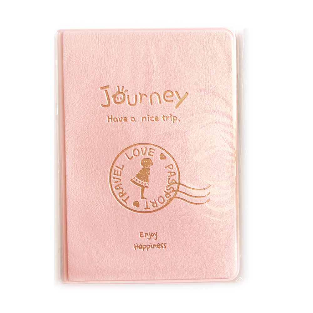 Passport Holder Cute Passport Cover PU Leather Pink Dog 