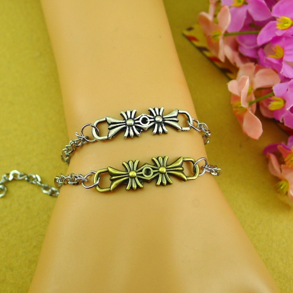 Silver Copper Bows Lovers Bracelets