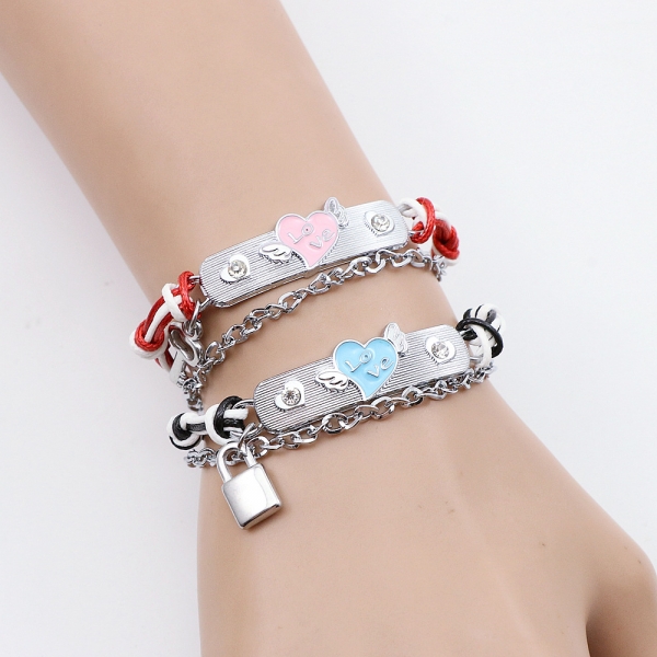 Love Heart With Wings Lovers Bracelets