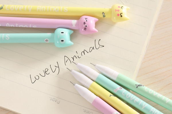 Colourful Kitten Cats Novelty Ballpoint Gel Pens Cute School Supply Party Gift Bag Fillers