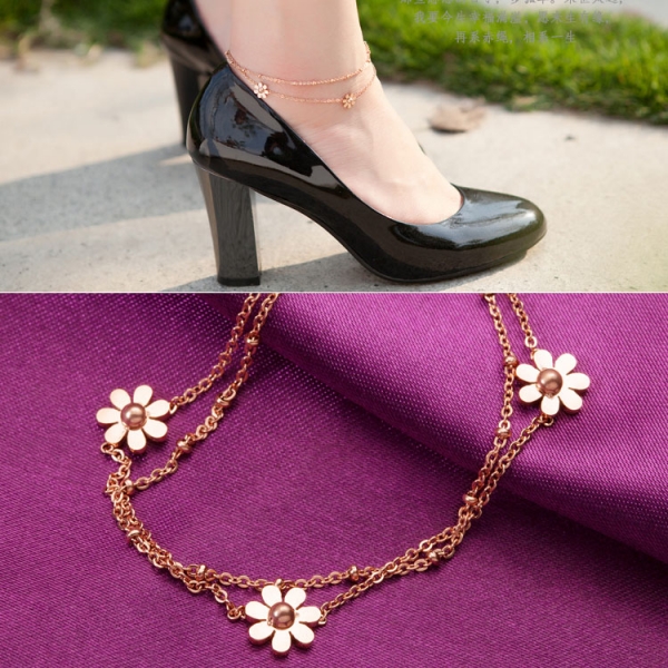 Daisy Flowers Fashion Anklet Ankle Bracelet Women Foot Chain Beach Jewellery Jewelry