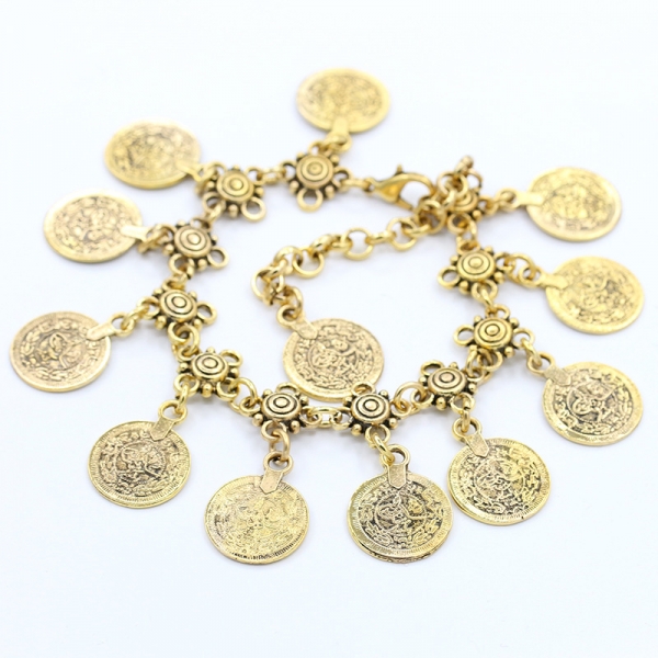 Antique Style Gold Coins Fashion Anklet Ankle Bracelet Women Foot Chain Beach Jewellery Jewelry