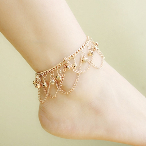 Gold Bells Fashion Anklet Ankle Bracelet Women Foot Chain Beach Jewellery Jewelry