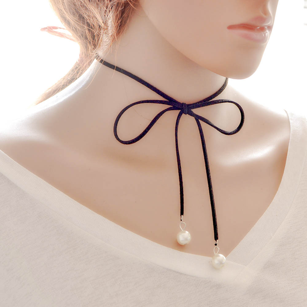 Black double choker clearance necklace