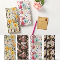 Flowers Cats Cover A5 Size 120 Sheets Hardback Notebook With Ribbon Bookmark