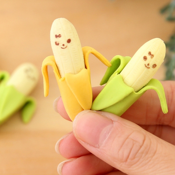 Fun Banana Erasers Food Rubbers Kids Party Gift Bag Fillers Christmas Stockings Toys