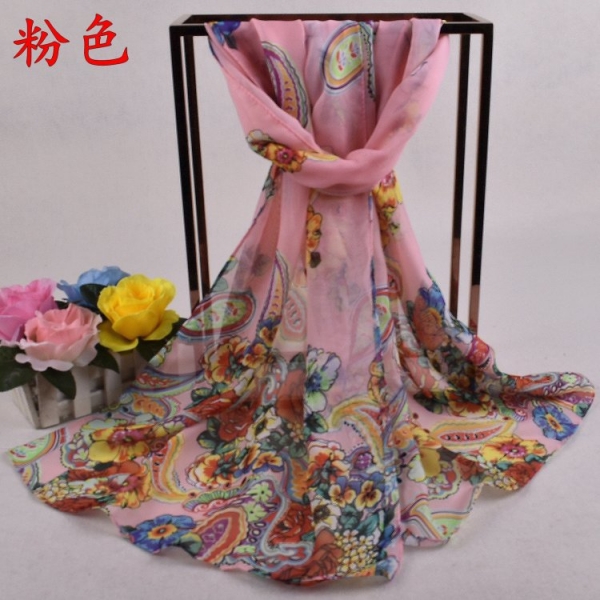 160 50cm Flowers Print Floral X310 Fashion Ladies Scarves Chiffon Scarf Womens Shawls