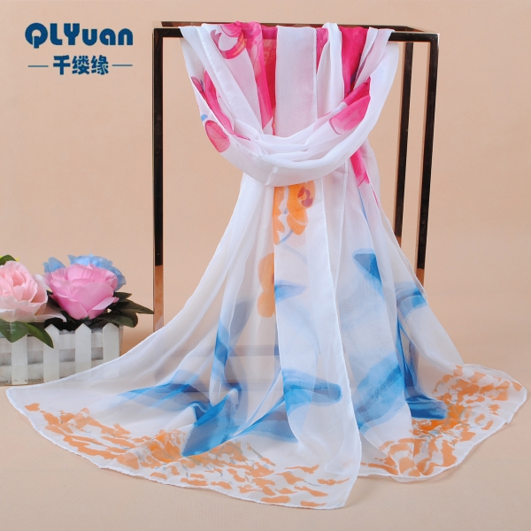 160 50cm Flowers Print Foral X295 Fashion Ladies Scarves Chiffon Scarf Womens Shawls