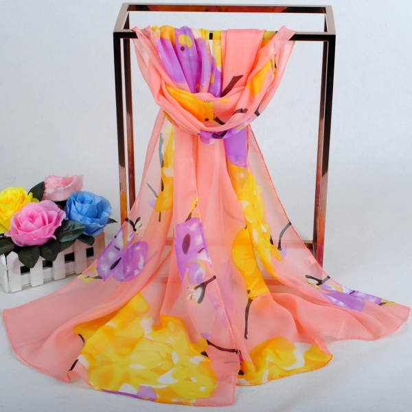 160 50cm Flowers Floral X239 Fashion Ladies Scarves Chiffon Scarf Womens Shawls