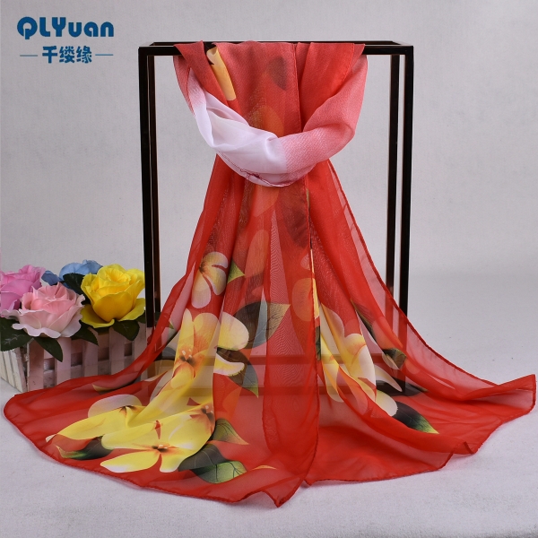 160 50cm Flowers Floral X306 Fashion Ladies Scarves Chiffon Scarf Womens Shawls