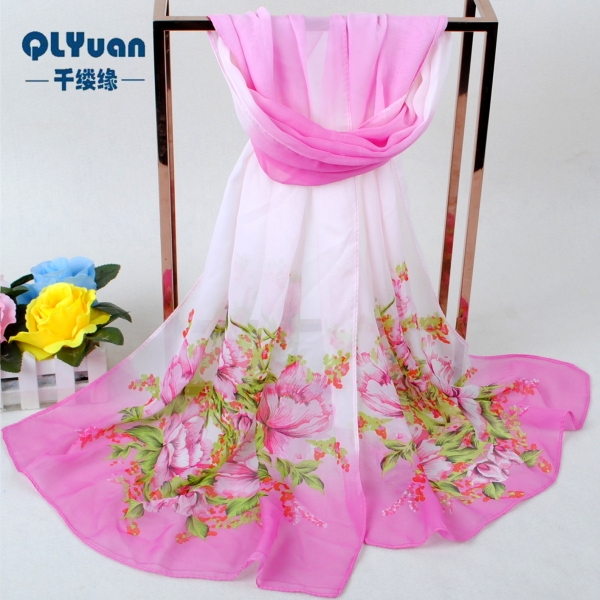 160 50cm Flowers Print Floral X282 Fashion Ladies Scarves Chiffon Scarf Womens Shawls