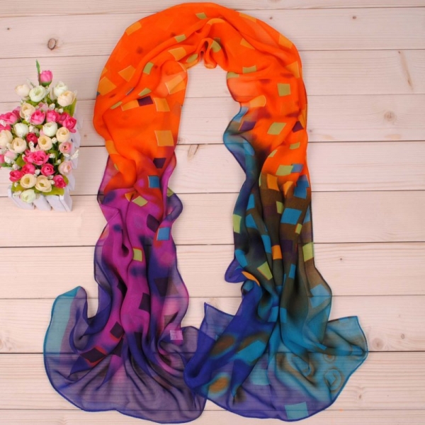 160 50cm Colourful Square Patterned X113 Fashion Ladies Scarves Chiffon Scarf Womens Shawls