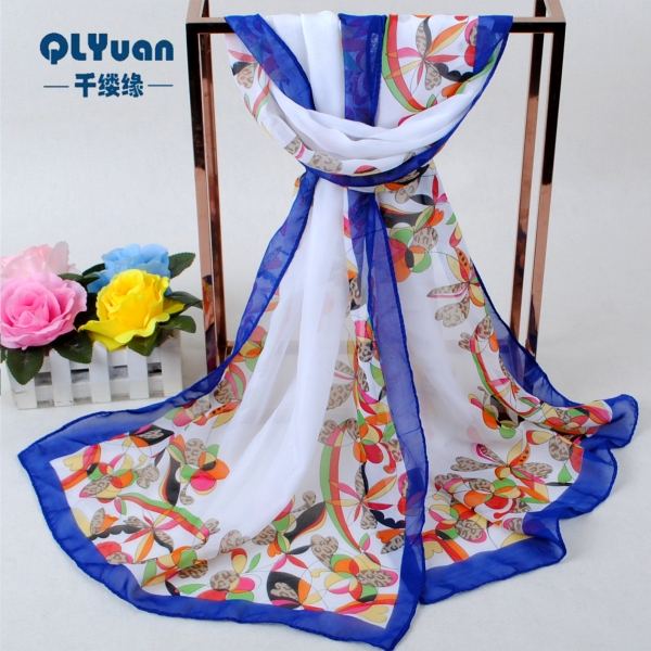 160 50cm Flowers Print Floral X281 Fashion Ladies Scarves Chiffon Scarf Womens Shawls